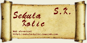 Sekula Kolić vizit kartica